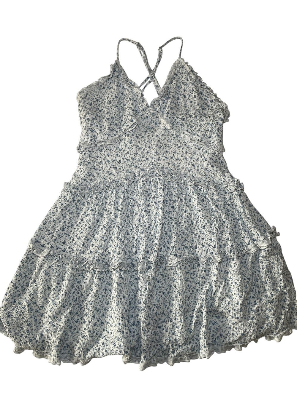 Altar’d State Blue Floral Tiered Mini Dress
Size Medium • Like New • Fully Lined - Picture 2 of 8